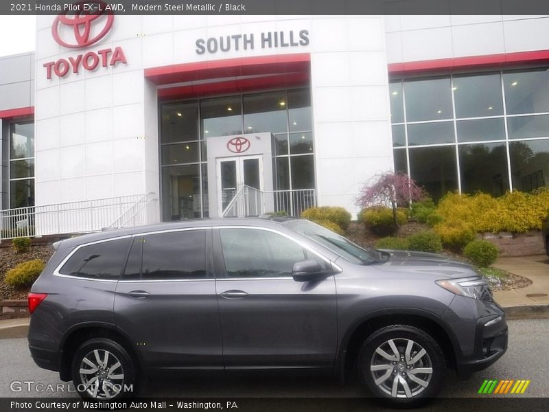 Modern Steel Metallic / Black 2021 Honda Pilot EX-L AWD