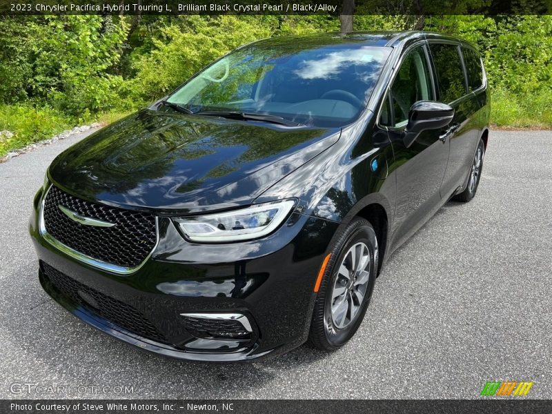 Brilliant Black Crystal Pearl / Black/Alloy 2023 Chrysler Pacifica Hybrid Touring L