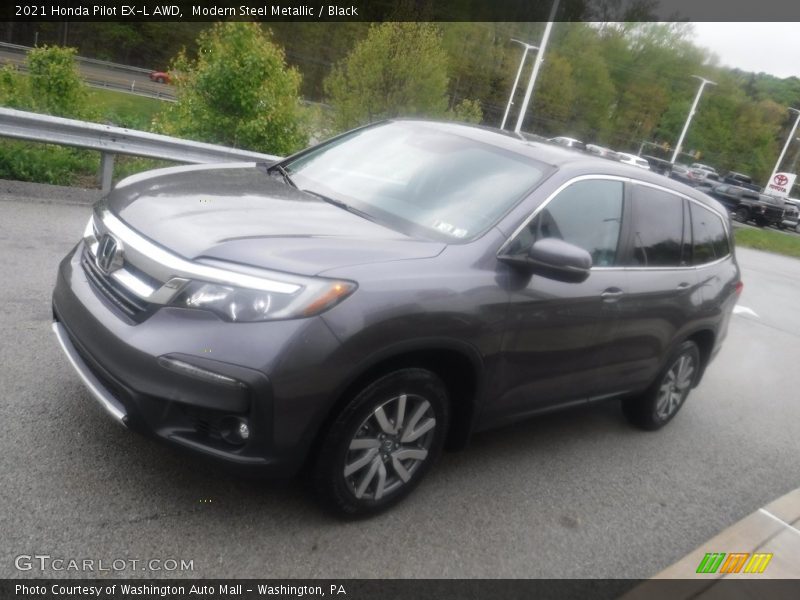 Modern Steel Metallic / Black 2021 Honda Pilot EX-L AWD