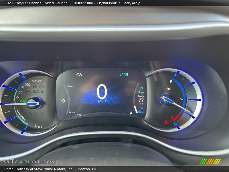 Brilliant Black Crystal Pearl / Black/Alloy 2023 Chrysler Pacifica Hybrid Touring L