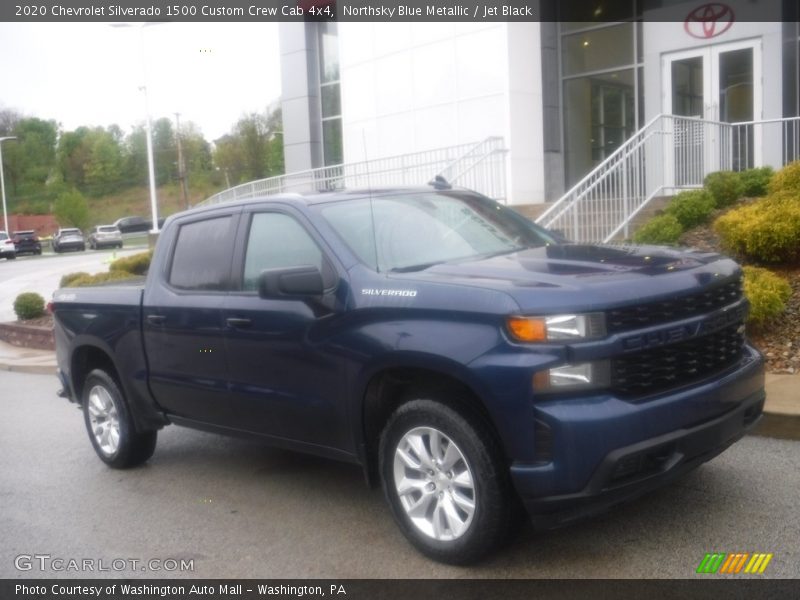 Northsky Blue Metallic / Jet Black 2020 Chevrolet Silverado 1500 Custom Crew Cab 4x4