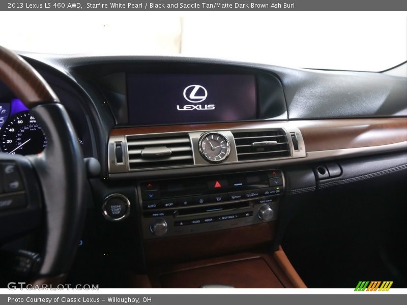 Starfire White Pearl / Black and Saddle Tan/Matte Dark Brown Ash Burl 2013 Lexus LS 460 AWD