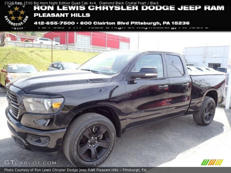 Diamond Black Crystal Pearl / Black 2020 Ram 1500 Big Horn Night Edition Quad Cab 4x4