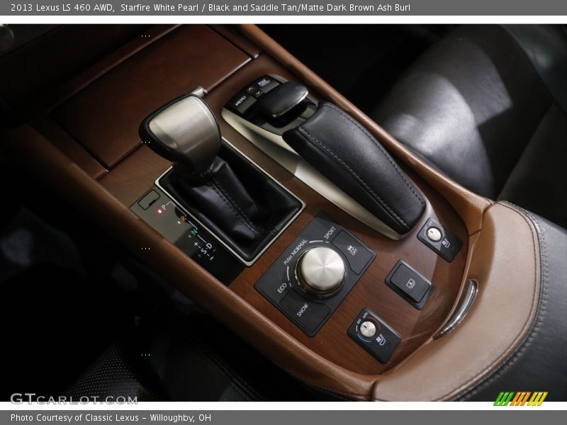 Starfire White Pearl / Black and Saddle Tan/Matte Dark Brown Ash Burl 2013 Lexus LS 460 AWD