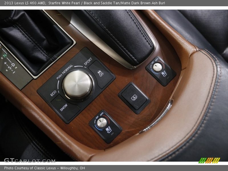 Starfire White Pearl / Black and Saddle Tan/Matte Dark Brown Ash Burl 2013 Lexus LS 460 AWD