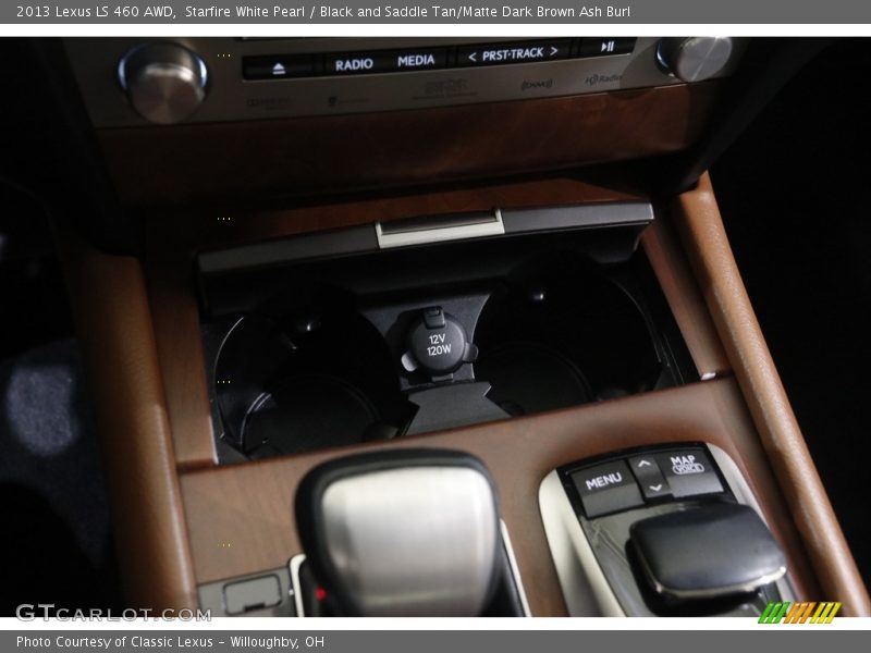 Starfire White Pearl / Black and Saddle Tan/Matte Dark Brown Ash Burl 2013 Lexus LS 460 AWD