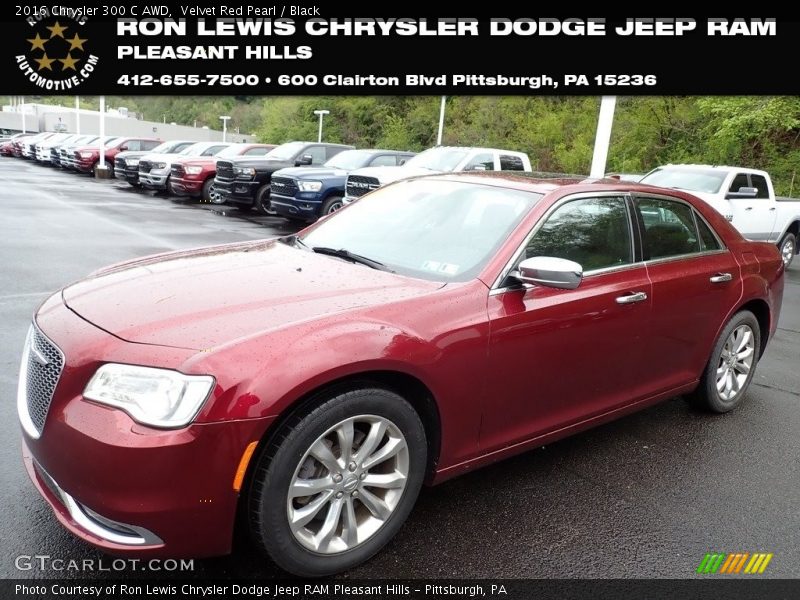 Velvet Red Pearl / Black 2016 Chrysler 300 C AWD