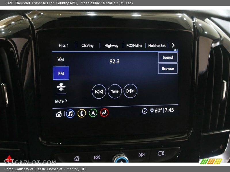 Controls of 2020 Traverse High Country AWD