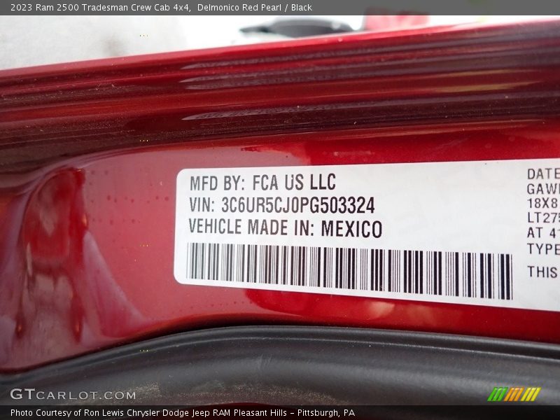 Delmonico Red Pearl / Black 2023 Ram 2500 Tradesman Crew Cab 4x4