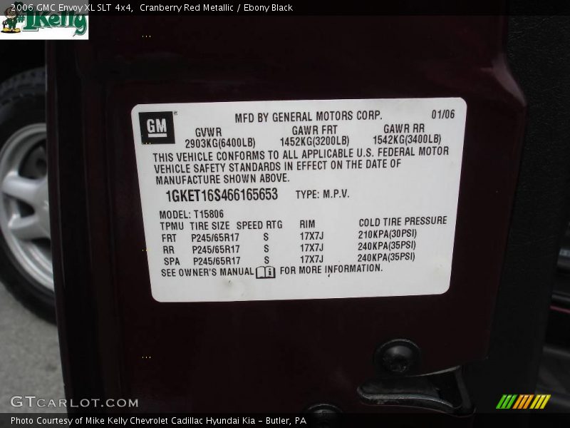 Cranberry Red Metallic / Ebony Black 2006 GMC Envoy XL SLT 4x4