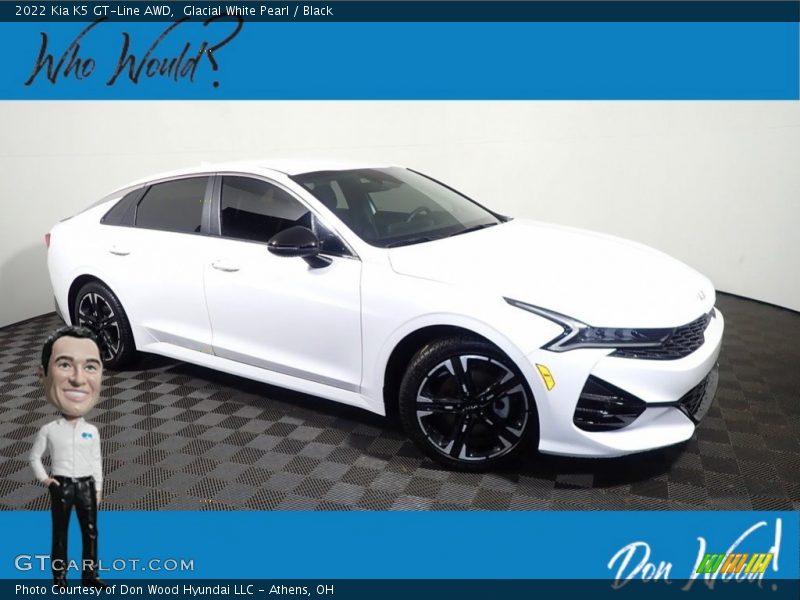 Glacial White Pearl / Black 2022 Kia K5 GT-Line AWD