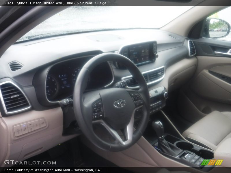 Black Noir Pearl / Beige 2021 Hyundai Tucson Limited AWD