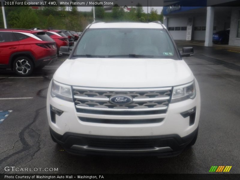 White Platinum / Medium Stone 2018 Ford Explorer XLT 4WD