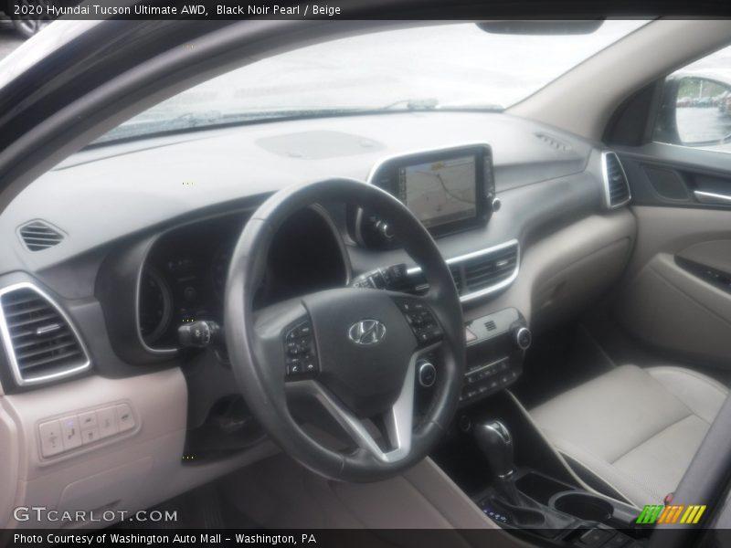 Black Noir Pearl / Beige 2020 Hyundai Tucson Ultimate AWD