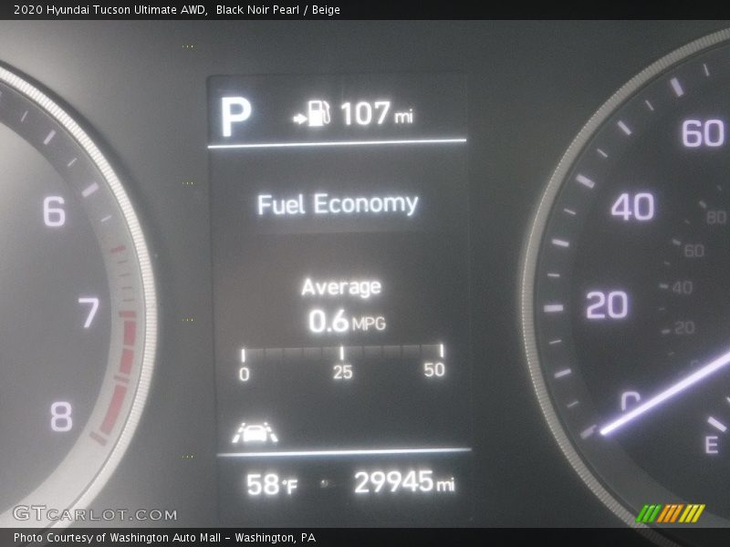 Black Noir Pearl / Beige 2020 Hyundai Tucson Ultimate AWD