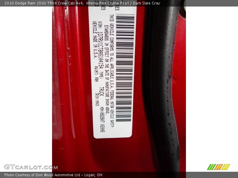Inferno Red Crystal Pearl / Dark Slate Gray 2010 Dodge Ram 1500 TRX4 Crew Cab 4x4