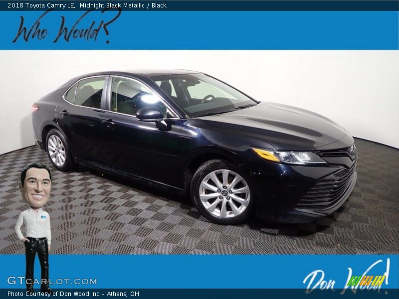 Midnight Black Metallic / Black 2018 Toyota Camry LE