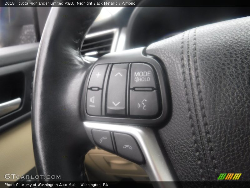 Midnight Black Metallic / Almond 2018 Toyota Highlander Limited AWD