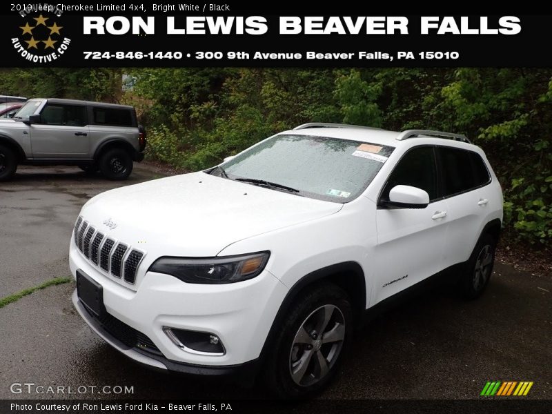 Bright White / Black 2019 Jeep Cherokee Limited 4x4