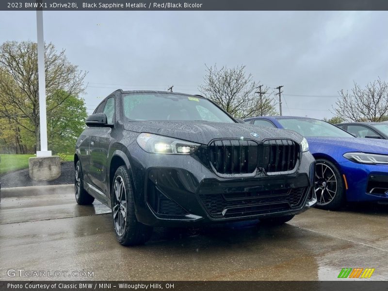 Black Sapphire Metallic / Red/Black Bicolor 2023 BMW X1 xDrive28i