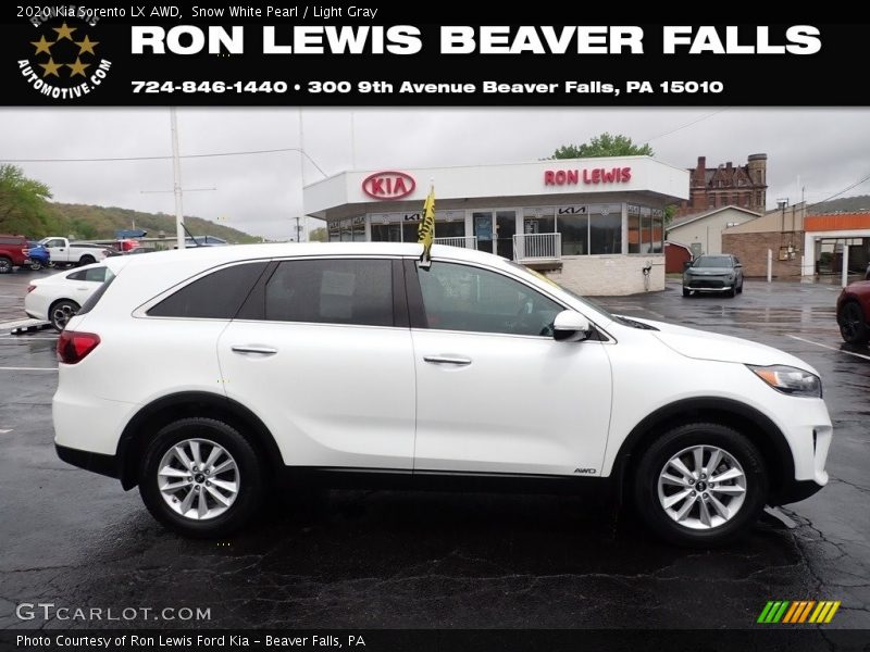 Snow White Pearl / Light Gray 2020 Kia Sorento LX AWD