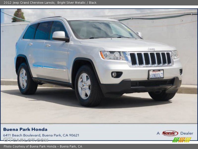 Bright Silver Metallic / Black 2012 Jeep Grand Cherokee Laredo