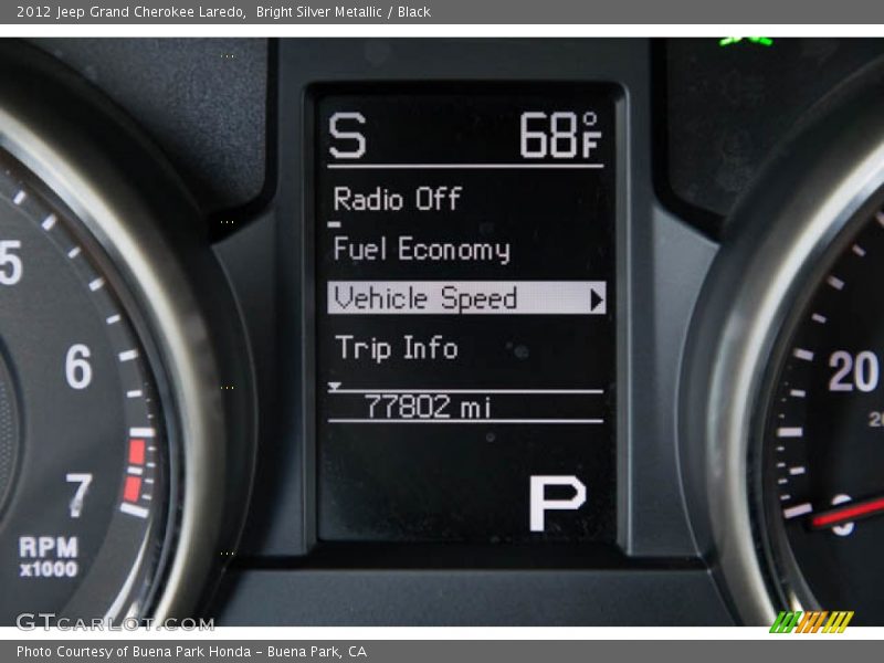 Bright Silver Metallic / Black 2012 Jeep Grand Cherokee Laredo