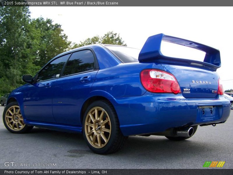 WR Blue Pearl / Black/Blue Ecsaine 2005 Subaru Impreza WRX STi