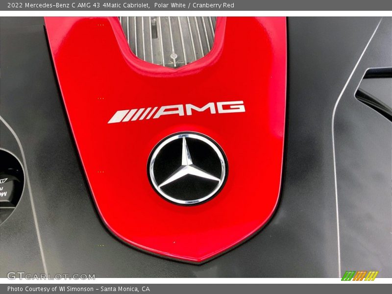Polar White / Cranberry Red 2022 Mercedes-Benz C AMG 43 4Matic Cabriolet