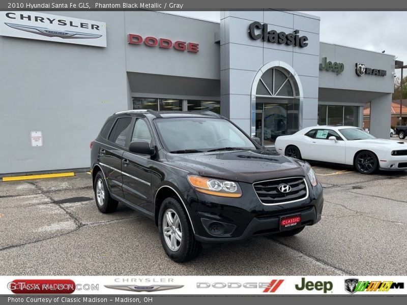 Phantom Black Metallic / Gray 2010 Hyundai Santa Fe GLS