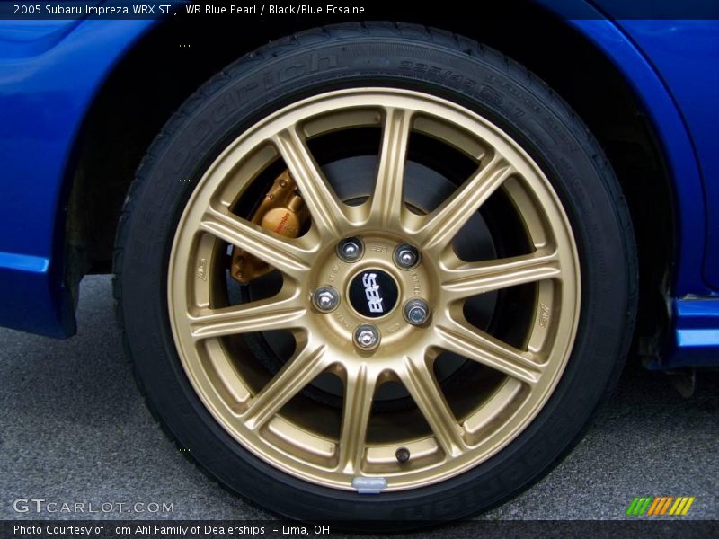 WR Blue Pearl / Black/Blue Ecsaine 2005 Subaru Impreza WRX STi