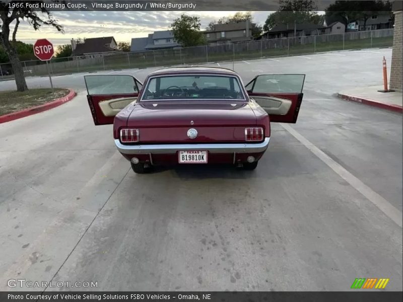 Vintage Burgundy / White/Burgundy 1966 Ford Mustang Coupe
