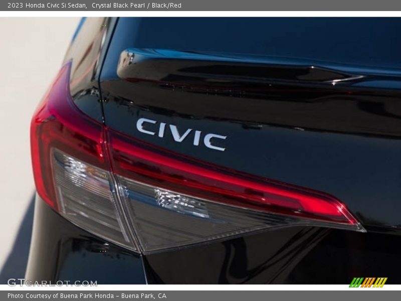 Crystal Black Pearl / Black/Red 2023 Honda Civic Si Sedan