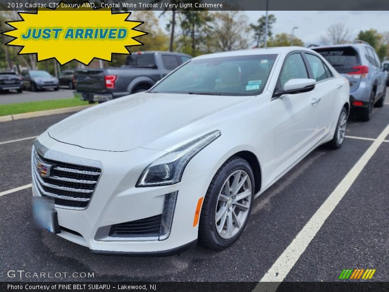 Crystal White Tricoat / Very Light Cashmere 2019 Cadillac CTS Luxury AWD