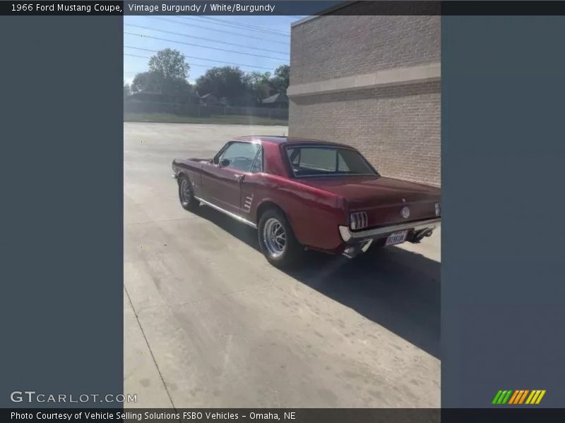 Vintage Burgundy / White/Burgundy 1966 Ford Mustang Coupe