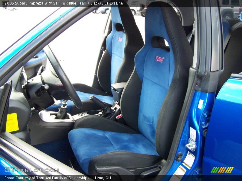 WR Blue Pearl / Black/Blue Ecsaine 2005 Subaru Impreza WRX STi