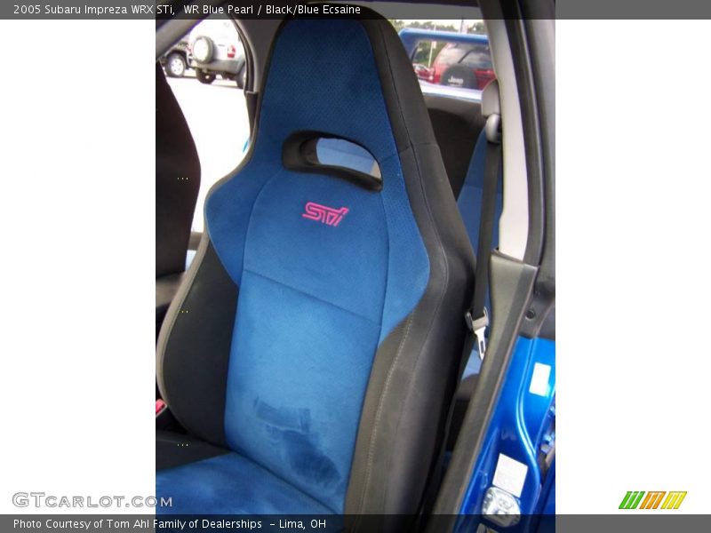 WR Blue Pearl / Black/Blue Ecsaine 2005 Subaru Impreza WRX STi