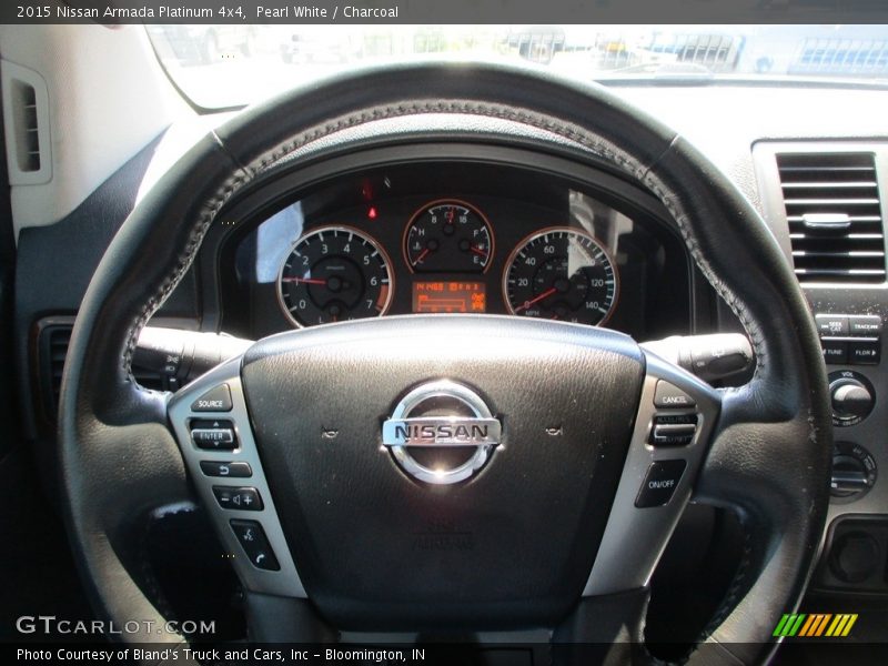 Pearl White / Charcoal 2015 Nissan Armada Platinum 4x4