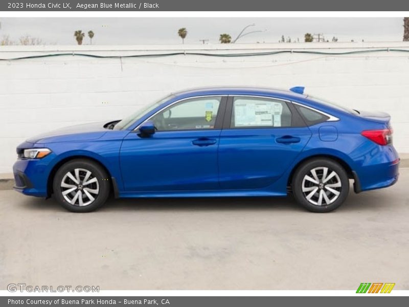 Aegean Blue Metallic / Black 2023 Honda Civic LX