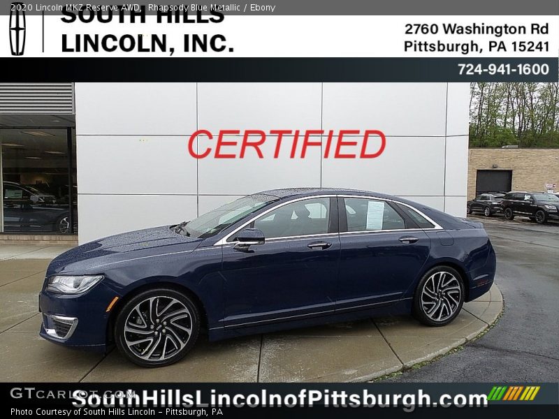 Rhapsody Blue Metallic / Ebony 2020 Lincoln MKZ Reserve AWD