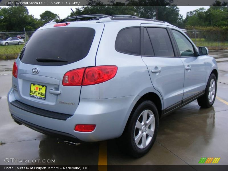 Silver Blue / Gray 2007 Hyundai Santa Fe SE