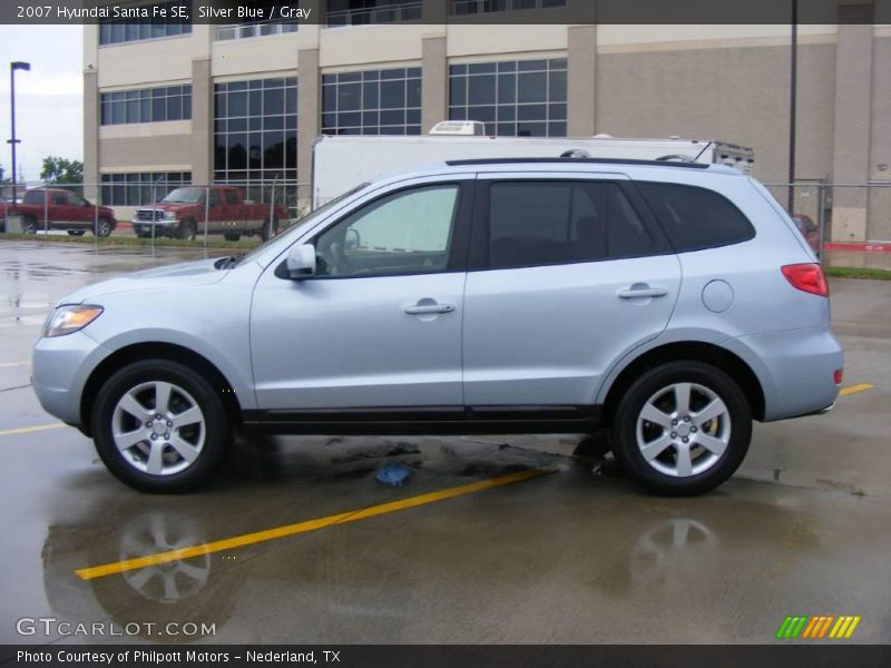 Silver Blue / Gray 2007 Hyundai Santa Fe SE