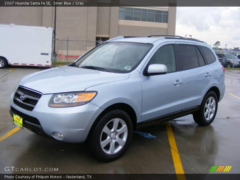 Silver Blue / Gray 2007 Hyundai Santa Fe SE