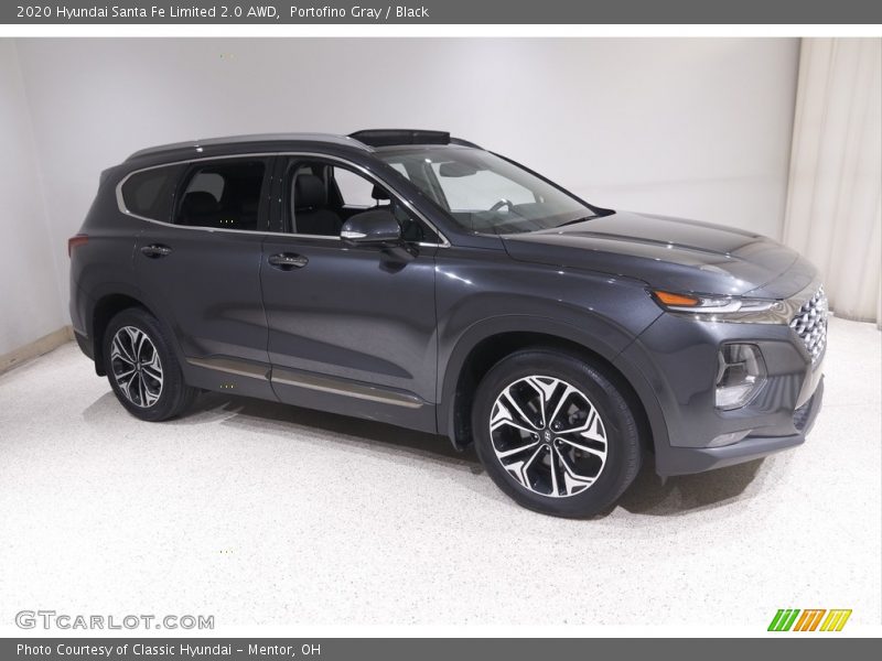 Portofino Gray / Black 2020 Hyundai Santa Fe Limited 2.0 AWD