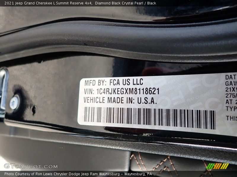 Diamond Black Crystal Pearl / Black 2021 Jeep Grand Cherokee L Summit Reserve 4x4