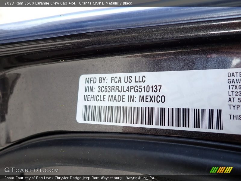 Granite Crystal Metallic / Black 2023 Ram 3500 Laramie Crew Cab 4x4