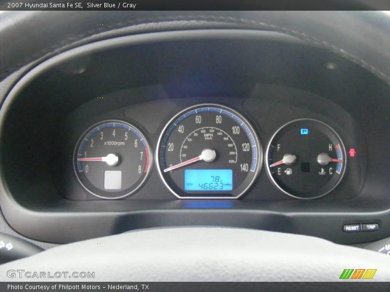 Silver Blue / Gray 2007 Hyundai Santa Fe SE