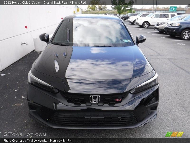 Crystal Black Pearl / Black/Red 2022 Honda Civic Si Sedan