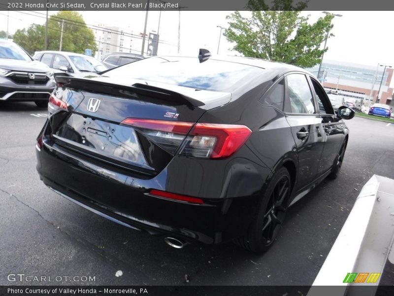 Crystal Black Pearl / Black/Red 2022 Honda Civic Si Sedan