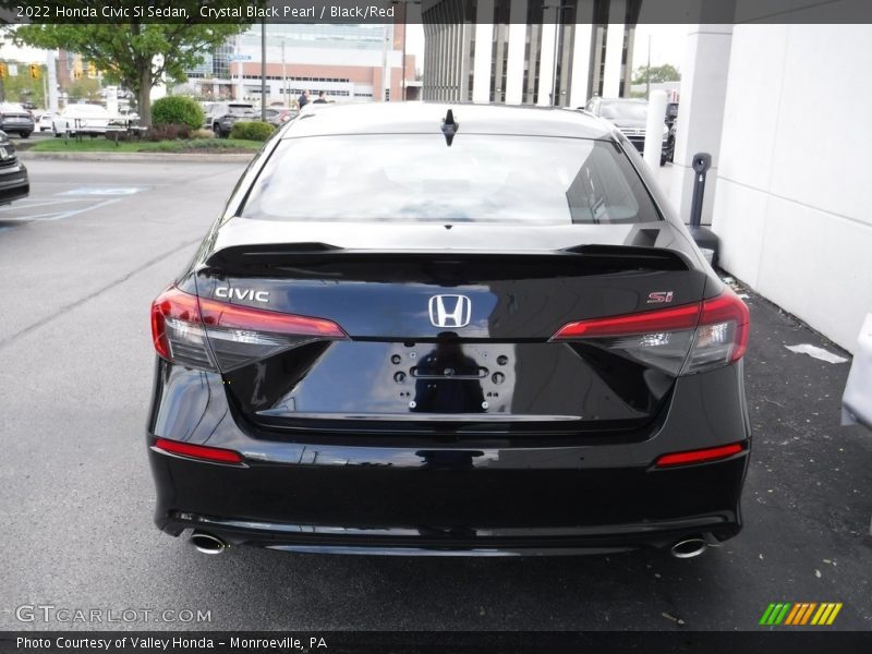 Crystal Black Pearl / Black/Red 2022 Honda Civic Si Sedan
